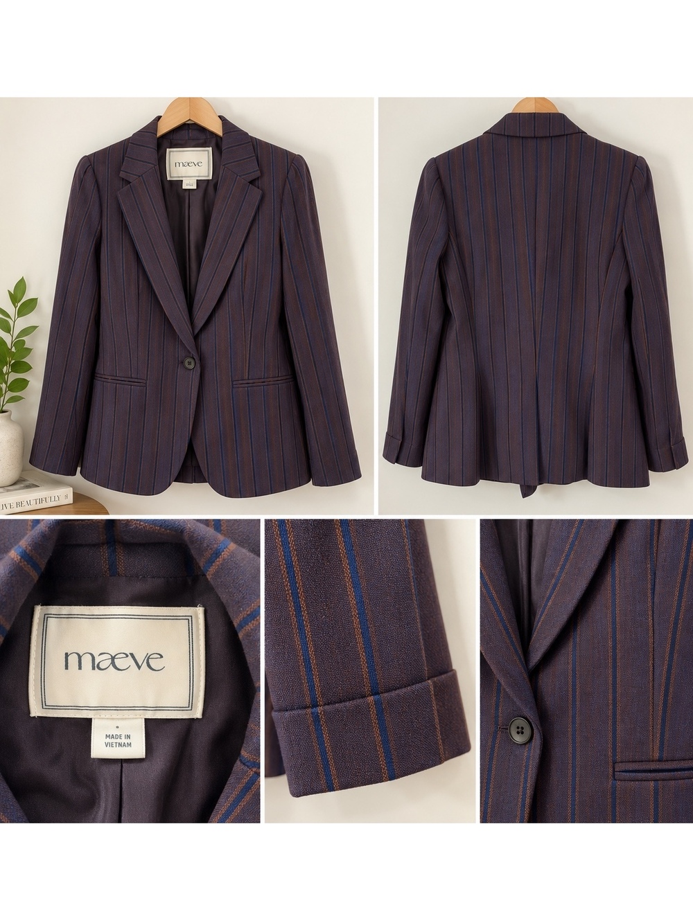 Maeve by Anthropologie Pinstripe Blazer – Size S